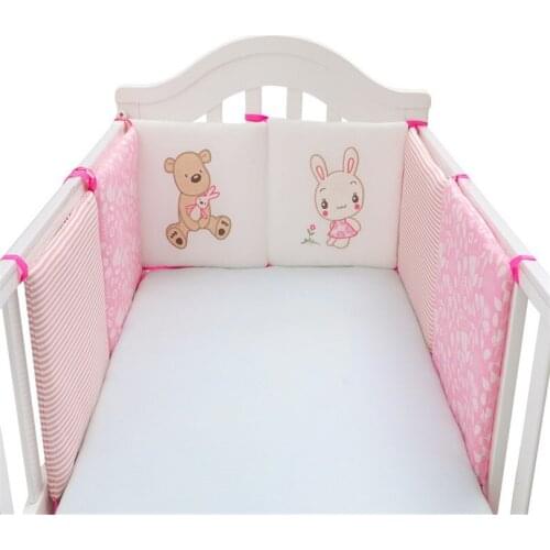 Baby Crib Bumper 6 pcs/set Newborn Infant Crib Bedding Bumper Set Thick Cotton Cartoon Crib Bumper Protector Baby Room Decor