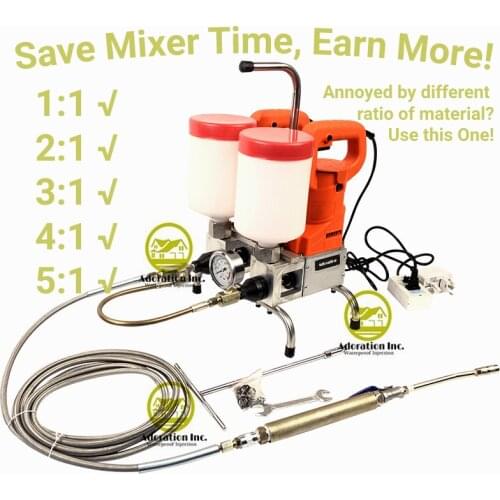 2021 SLAB LIFT Dual Element! Water Stop Premium Epoxy Injection Pump Polyurethane Foam Crack Repair Concrete