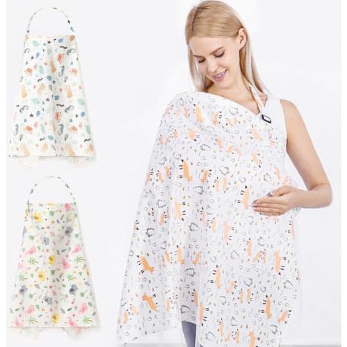 Breathable Baby Feeding Nursing Cover Cartoon Patterns Adjustable Nursing Cloth Cotton Breastfeeding Privacy Apron for Maternity
