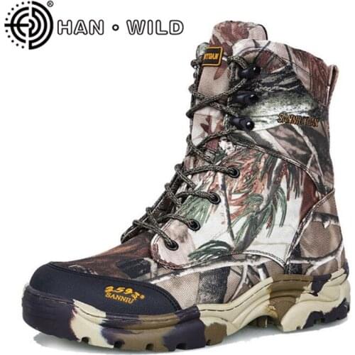 Jungle Camouflage Men Tactical Combat Boots Waterproof Snow Boots Wool Men Spring/Winter Ankle Boots Military Combat Shoes
