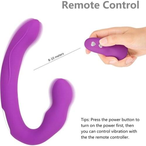 Strapless Dildo Vibrator Wireless Remote Control Lesbian Double Penetration Dildo Vibrator Sex Toys for Woman Masturbator