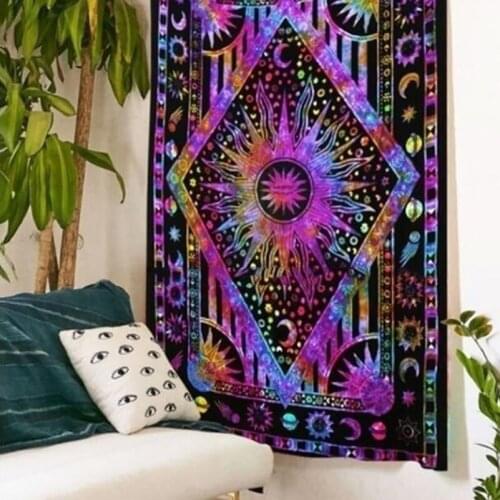 Indian Mandala Tapestry Hippie Psychedelic Fashion Tapestry Bedroom Living Room Home Decor 95*73cm/150*100cm/150*130cm/200*150cm