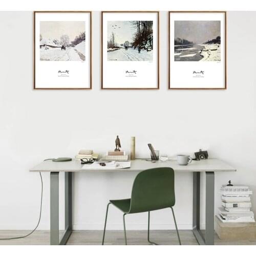 Monet Oil Painting, Nordic Art Poster, Including Grass, Snow, Seaside Canvas Mural, Living Room, Bedroom, Modern Decoration