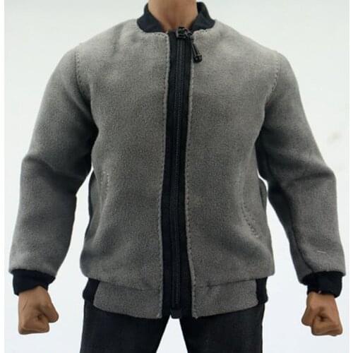 1/6 Male Black&Gray Soldiers youth Jackets Boy Cardigans Fleece Jackets M34 youth model For 12" Action Figures Body Doll Toys