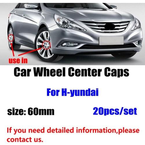 20pcs/lot 60mm Car Wheel Center Hub Caps Car Wheel Rim Hubcap Badge Covers For Hyundai Santa Fe Sonata Solaris Azera Creta I30