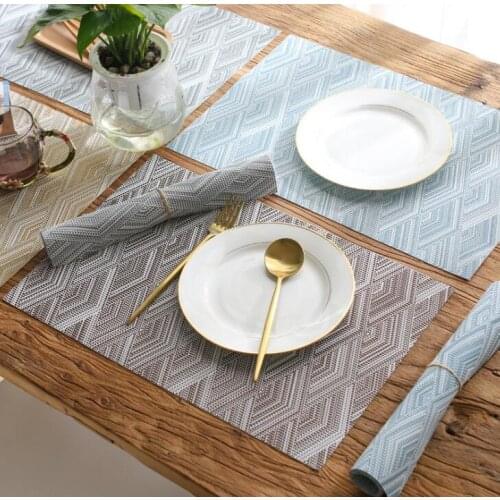 PVC Placemat Geometric Non-slip Pads Dinner Table Mat Mug Coffee Plate Cup Coaster Kitchen Table Decoration Accessories