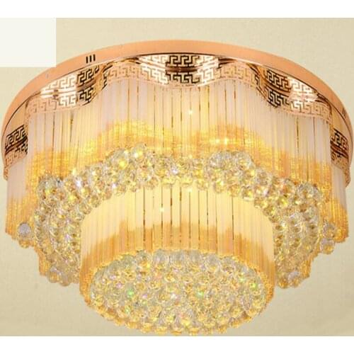 Creative new round glass cake lamp modern European living room bedroom LED crystal ceiling lamp lighting led lighting fixture