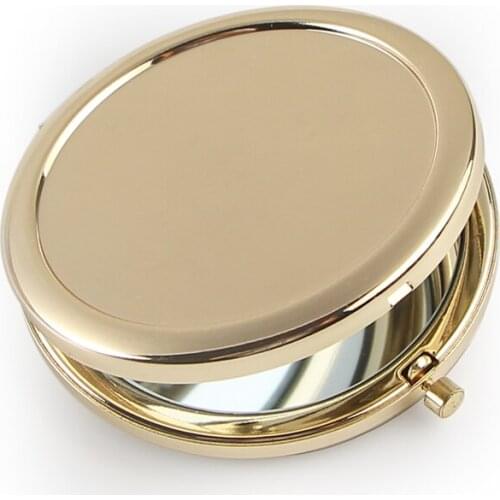 Round Mirror Compact Blank Plain gold Colour For DIY gift mirror 18413-2