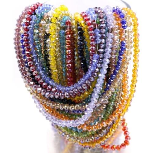 Miyuki Rondelle Beads 2 3 4 6 8 10mm Crystals Round Loose Spacer Beads AB & Plated Color Glass Pearls For Jewellery Making