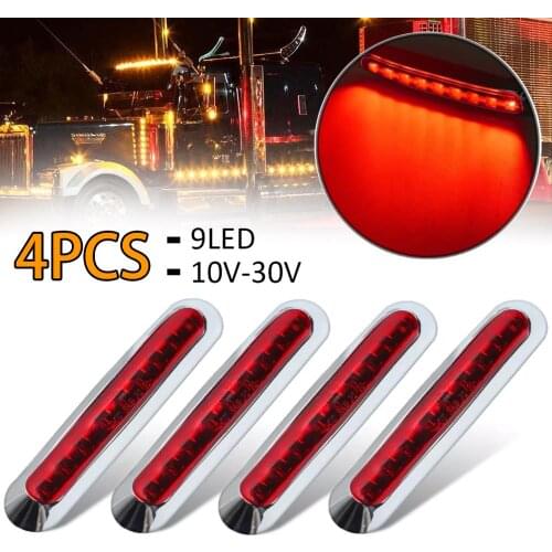 HOT Car External Lights 10V-30V 9LED Auto Car Bus Truck Lorry Side Marker Indicator low Led Trailer Light Rear Side Lamp