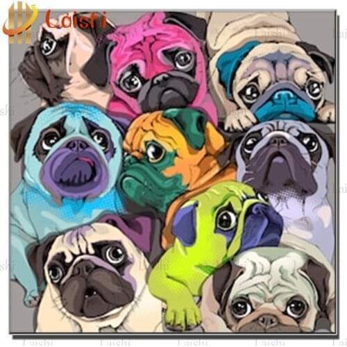 Hot Sale!Colorful Bulldog 5D Full Square Diamond Painting Diamond Mosaic picture of rhinestone round Diamond Embroidery decor