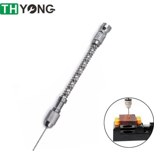 Mini Hand Twist Drill Jewelry Craft Hand Pin Hole Drill Jewelers Burs Drilling Reamer Chuck Clamp Manual Punching DIY Tool