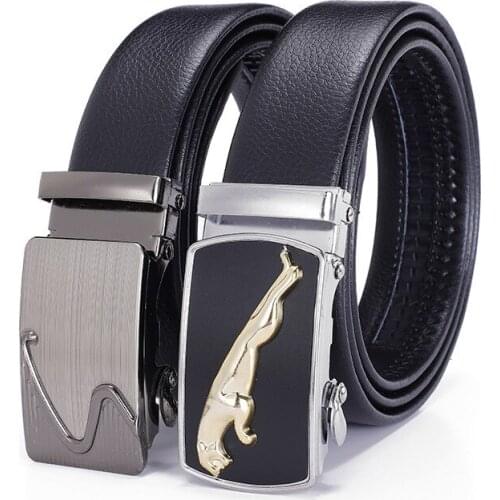Peikong Mens Automatic Buckle black with Cow PU Leather Belts fashion man high quality for Men luxury brand male strap 120cm