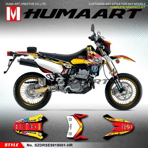 HUMAART MX Graphics Custom Stickers Vinyl Decals Kit for DRZ400SM DRZ400E DRZ 400 SM Enduro DRZ400 SM E KLX 400 R