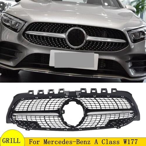 New Diamond grill W177 Front Grille for mercedes benz New A Class 2019-2020 A180 A200 A260 A45 ABS front bumper grill