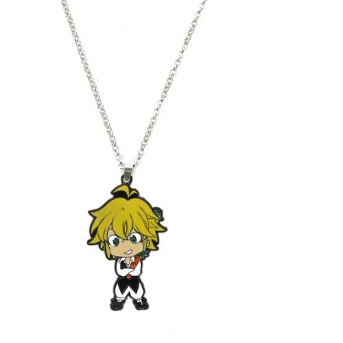 Wholesale Japanese Anime The Seven Deadly Sins Pendant Necklace Dragons Sin of Wrath Alloy Chains for Men Women Cosplay Jewelry