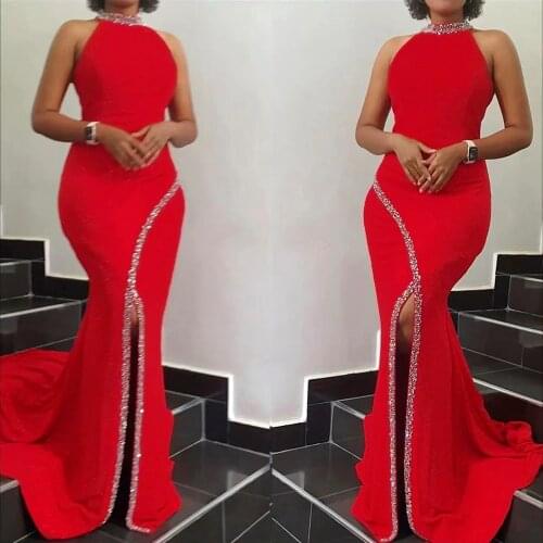MD Sexy Bodycon Split Dresses Slim Solid Evening Party Dress Fashion Office Ladies 2020 Autumn African Female Plus Size Clothing