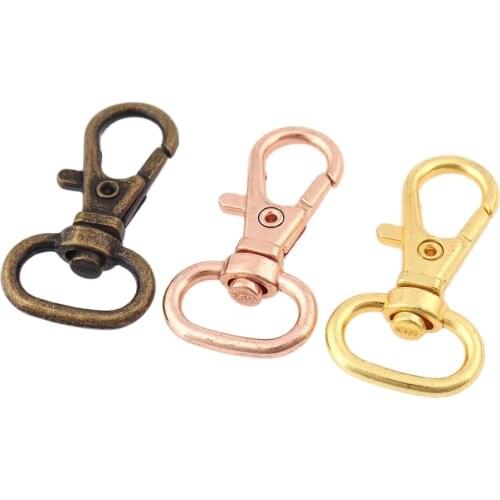 Swivel hook Gold/Bronze/Rose gold Trigger Lobster Clasps Clip Snap Hook Matel Key Chain Ring DIY Craft Backpack Parts Accessory