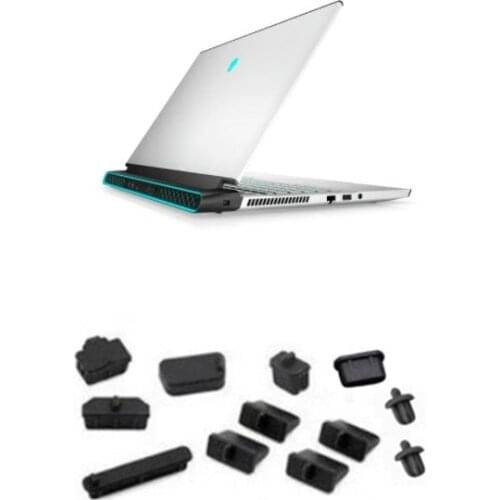 Laptop Dustproof Black Silicone plug port cover for 2018-2020 release Alienware M15 R1 M17 R1 M15 R2 M17 R3