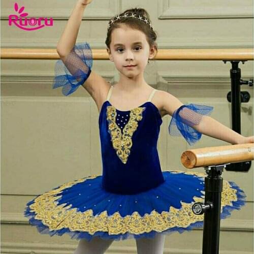 Ruoru Pancake Tutu Kids Dance Costume Ballet Dress Girl Ballerina Party Ballerina Dress Kids Child Vestido Ballet Black Swan