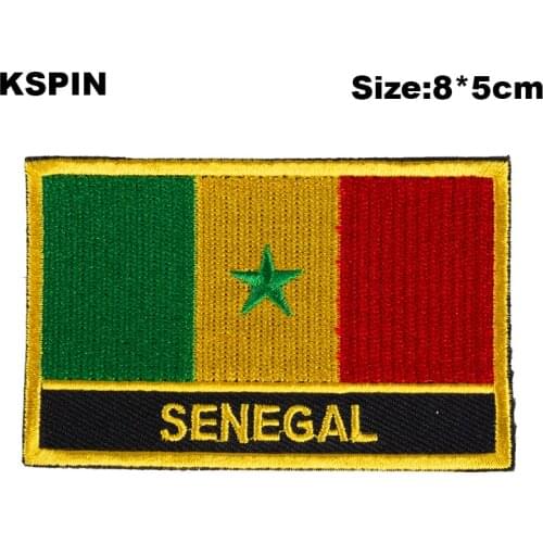 Senegal Rectangular Shape Flag patches embroidered flag patches national flag patches for clothing DIY Decoration PT0154-R
