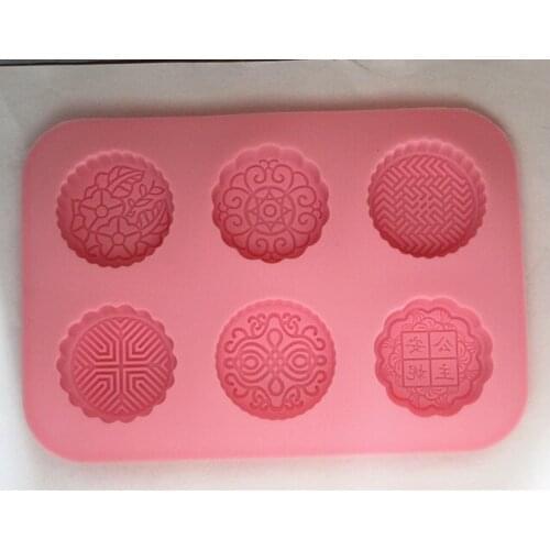 6 cavity flower lace shape silicone mooncake mold handmade Chocolate Fondant cake mould Baking mold DIY tools