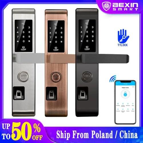 Fingerprint Lock Wifi smart Remote Control Digital Kaypad RFID Card Security Keyless Door Lock for Home App TTLock APP V1058