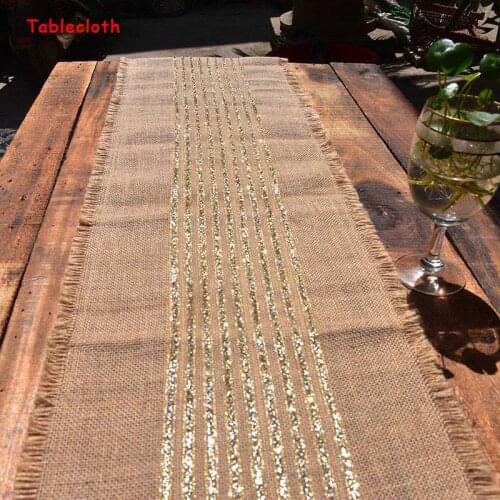 Burlap handbag decorations Country Style Golden Edge Tablecloth Wedding Flower Basket Decoration Party Table Decoration