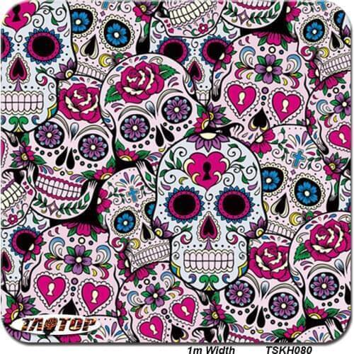 TSKH080 1M * 10M popular purple skull mexico pva film Water Transfer Printing Film