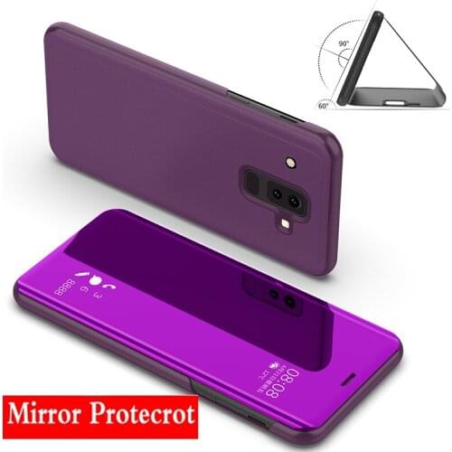 Smart Clear View Mirror Flip Phone Case For Samsung galaxy S10 Plus Stand Cover for Samsung S10+ Plating Samsung S 10Plus