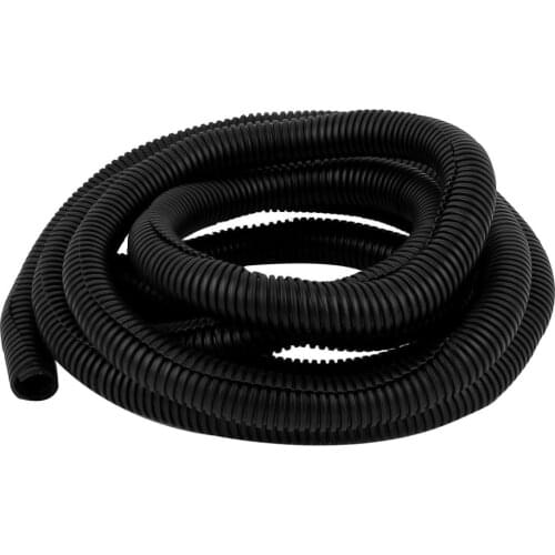 Uxcell Hot Sale 2M 1.3M 3M Id 17mm Od 20mm 21mm Black Flexible Corrugated Conduit Tube Pipe Hose Wire Tubing Spiral Wrapping