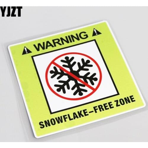 YJZT 12.8CM*12.8CM WARNING SNOWFLAKE FREE ZONE Car Sticker Decal PVC Waterproof 13-0563
