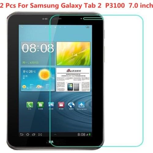 2 Pcs 9H Tablet Tempered Glass for Samsung Galaxy Tab 2 7.0 inch P3100 P3110 Screen Protector Tempered Glass