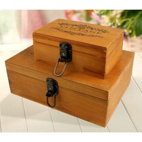1PC High Quality Home Wooden Storage Box Jewelry Desktop torage Box French Retro Style Handmade Craft Jewelry Case EJL 0907