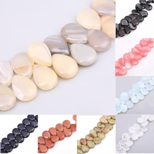 10*12mm Natural Stone Colorful Agate Sandstone Drop-shaped Piece Loose Beads for Jewelry Making DIY Hot Bracelet Necklace 15"