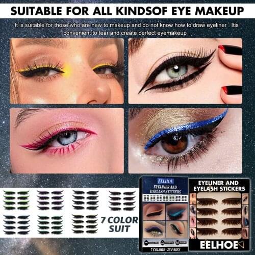 4 Pairs Reusable Eyeliner Stickers Eyelid Tape Invisible Self-adhesive Eye Line Strip Sticker Eye Makeup Tools Party Cosplay