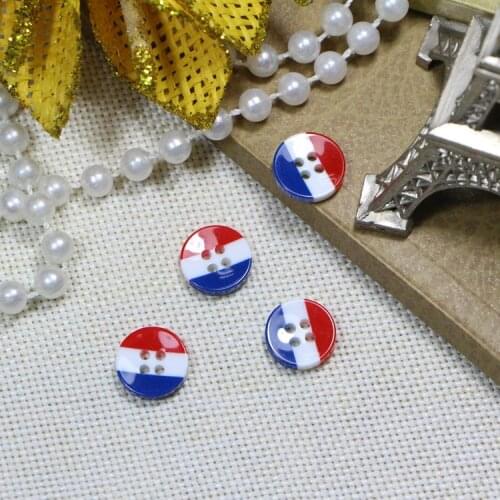 50PCS---DIY Red/White/Blue Color Plastic Button 2 Size Can Choose