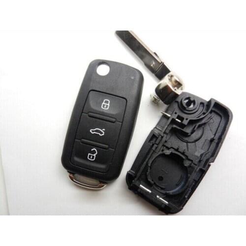 Folding Flip Remote Key Shell 3 Buttons for VW Touareg FOB Key Blanks Case