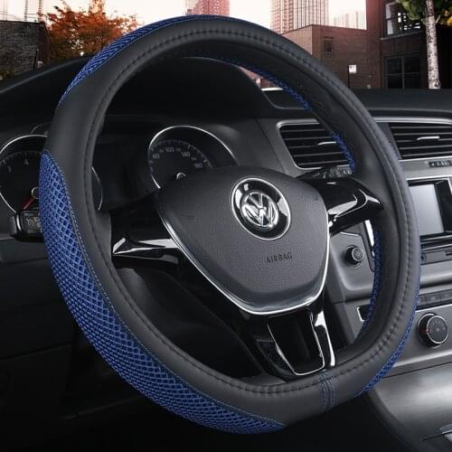 New D Shape Steering Wheel Cover for VW Golf 7 Polo 2014-2019 Scirocco Jetta 6 2017-2019 Santana 2016-2018 Auto Accesorioss