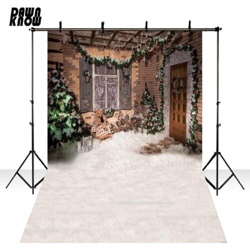 DAWNKNOW Christmas Snow House Photography Background Backdrop Celebrate Newborn Children Photocall Photo Shoot Studio GY210
