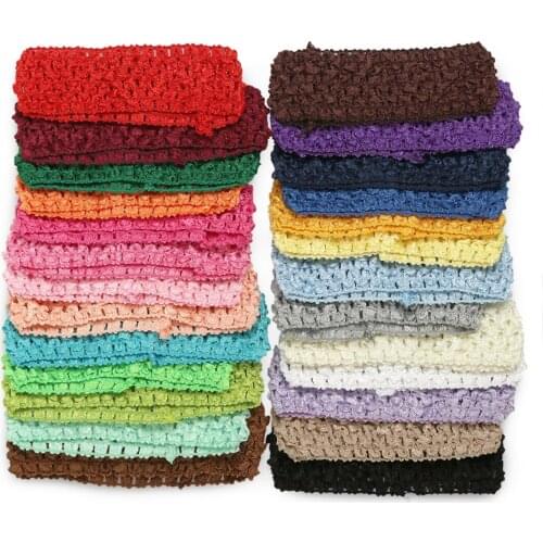 26pcs/lot 1.8" width Crochet Elastic Headband Top TuTu Crochet Headbands DIY Headwear For Girls BHB014