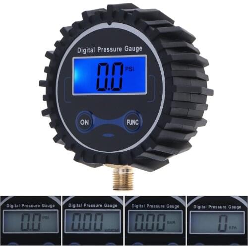 Electronic Digital Tyre Tire Pressure Gauge 0-230PSI Night Vision Metal Connector for Motorcycle Car Cycle Truck Tires