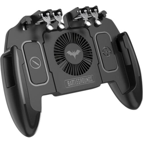 Six Finger PUBG Game Controller Gamepad Trigger Shooting Cooling Fan Gamepad Joystick for IOS Android Mobile Phone