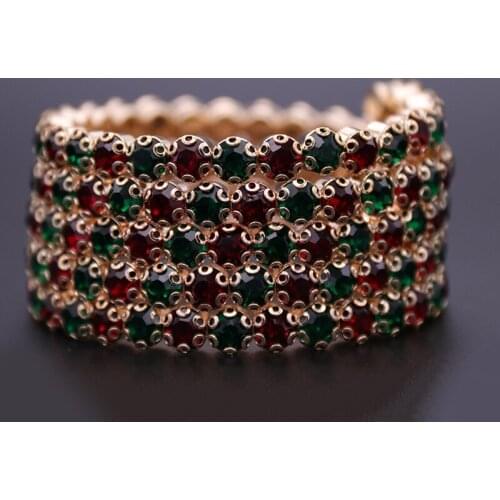 Classic Crystal Chain Bracelet Vintage Female Rainbow Zircon Bracelet Rose Gold Silver Color Wedding Bracelets For Women Jewelry
