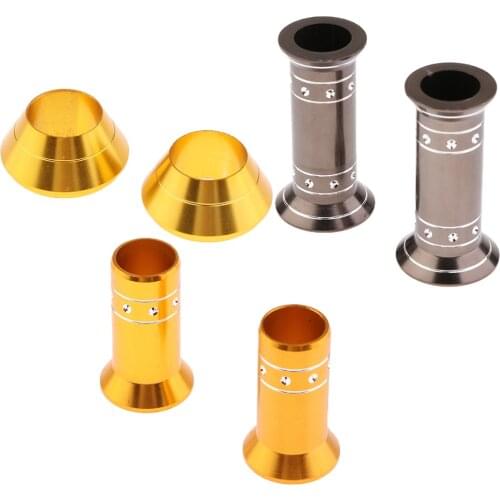 Set of 2 Fishing Rod End Cap DIY Reel Seats End Plug Connectors Metal Replacement Set