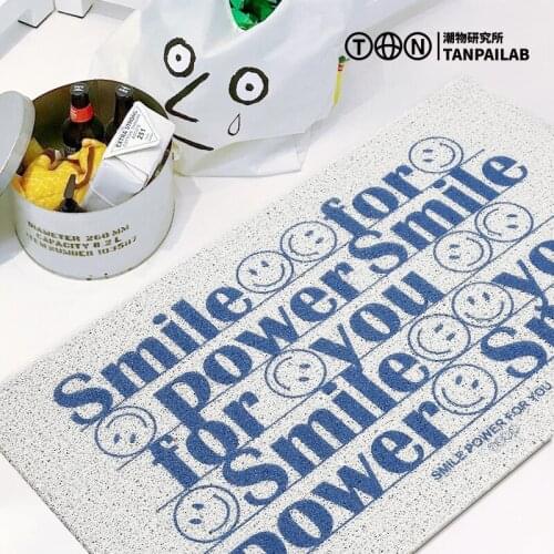 Keep Smile Into The Door Mats Into The Door Mat Home Washable Pvc Anti-Slip Put Dust Rub Soil Silk Circle Foot Mats Carpet