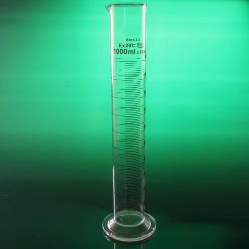 A grade Laboratory 1000ml Measuring cylinder with Scale High borosilicate 3.3 Glass Measuring Cup Lab Supplies