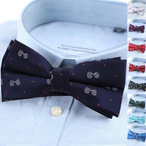 M89E Handmade Bow Ties for Men Formal Smooth Woven Tie Animals Cars Bikes Patterns Pre-tied Adjustable Tie Men Gift