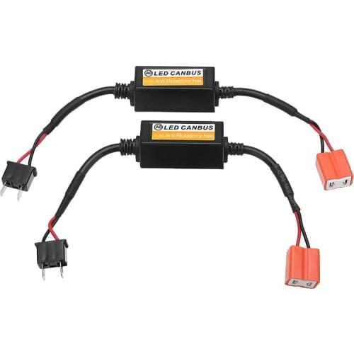 Mayitr 2pcs Error Free LED Canbus Decoder for LED Car Headlight Bulb for SUV Fog Lamps H7 Adapter Anti-Flicker Kits