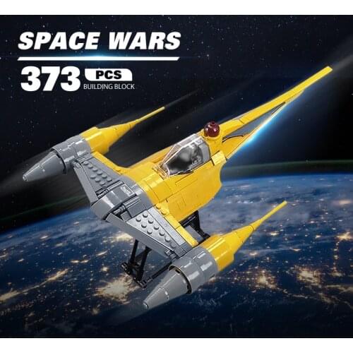 MOC Space Wars Movie Creator Expert Weapon Battle Spaceship Naboo N-1 fighters Building Block Aircraft Mini Model Kids Toy